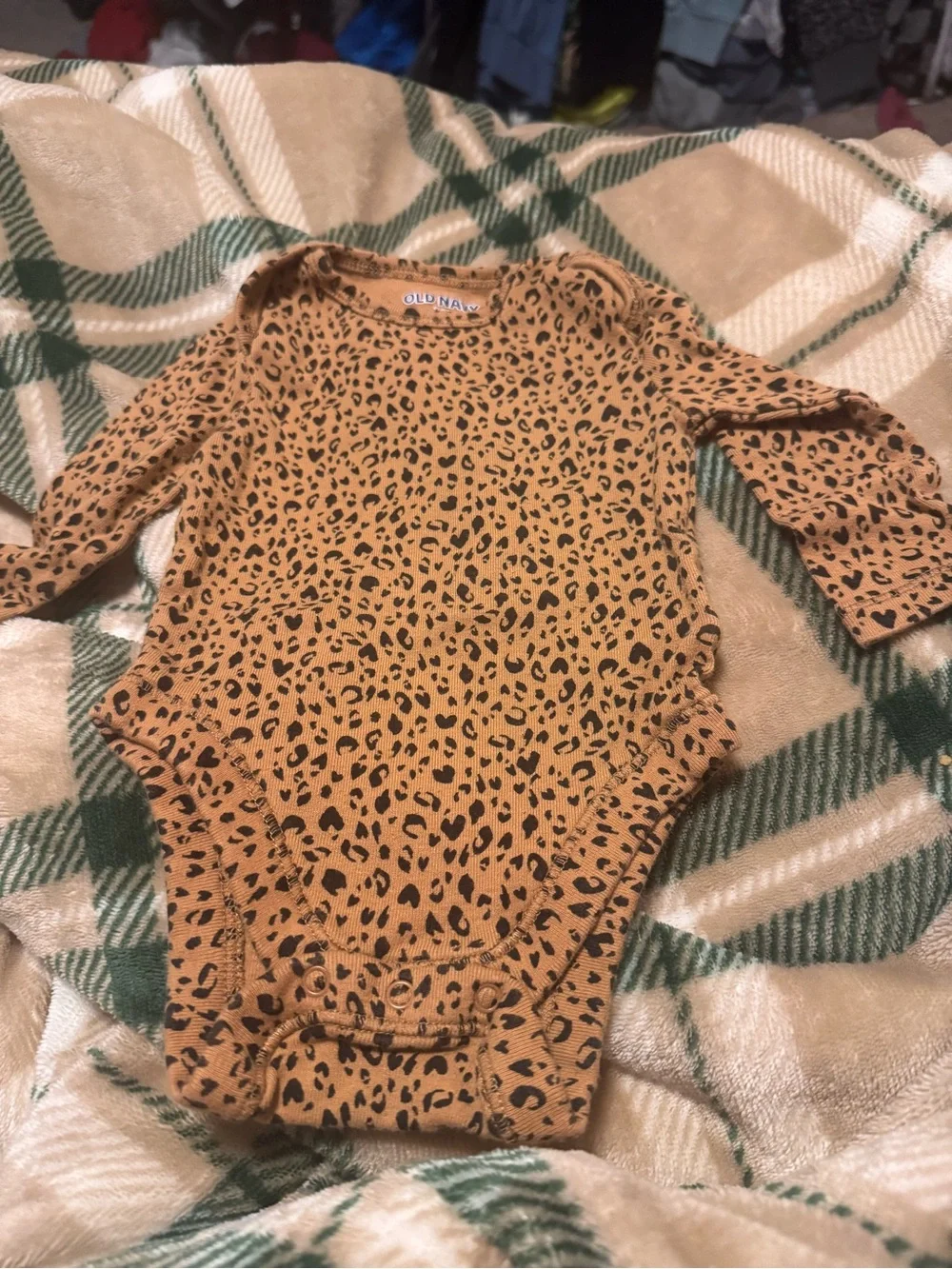 Old Navy Brown Leopard-Print Long Sleeve Bodysuit